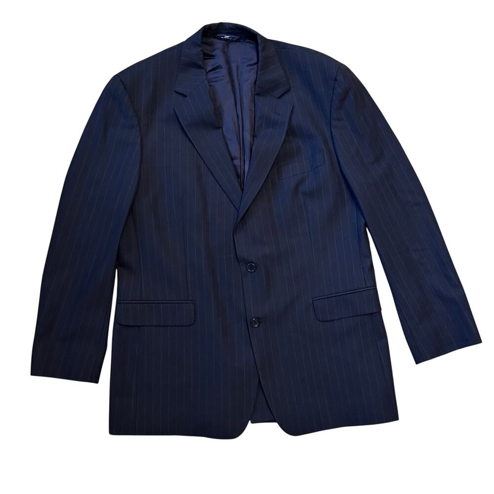 Brooks Brothers 346 Navy Pinstripe Wool Stretch Two Button Blazer Mens 45L